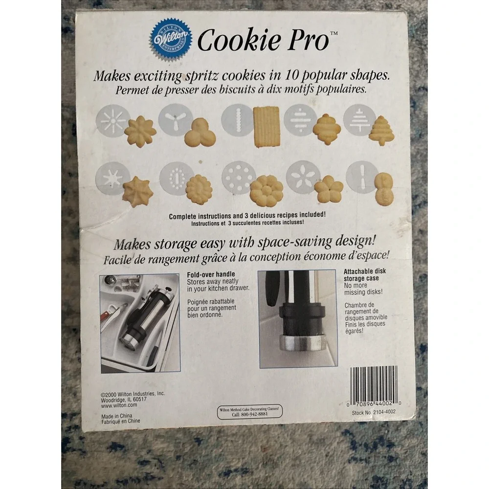 VTG WILTON Cookie Pro Very Fun Cookie Press 10 Disks Used But Great Condition